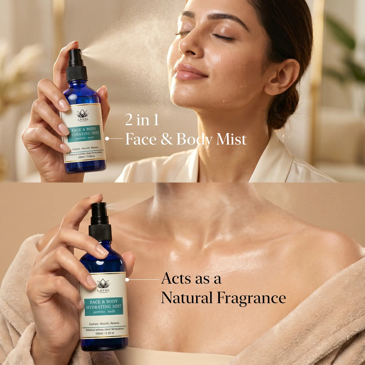 LAVAL Face & Body Hydrating Mist (Jasmine & Oudh)